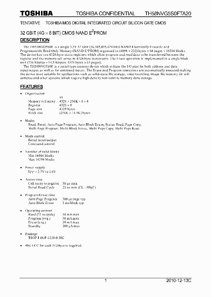 TH58NVG5S0FTA20_6552816.PDF Datasheet