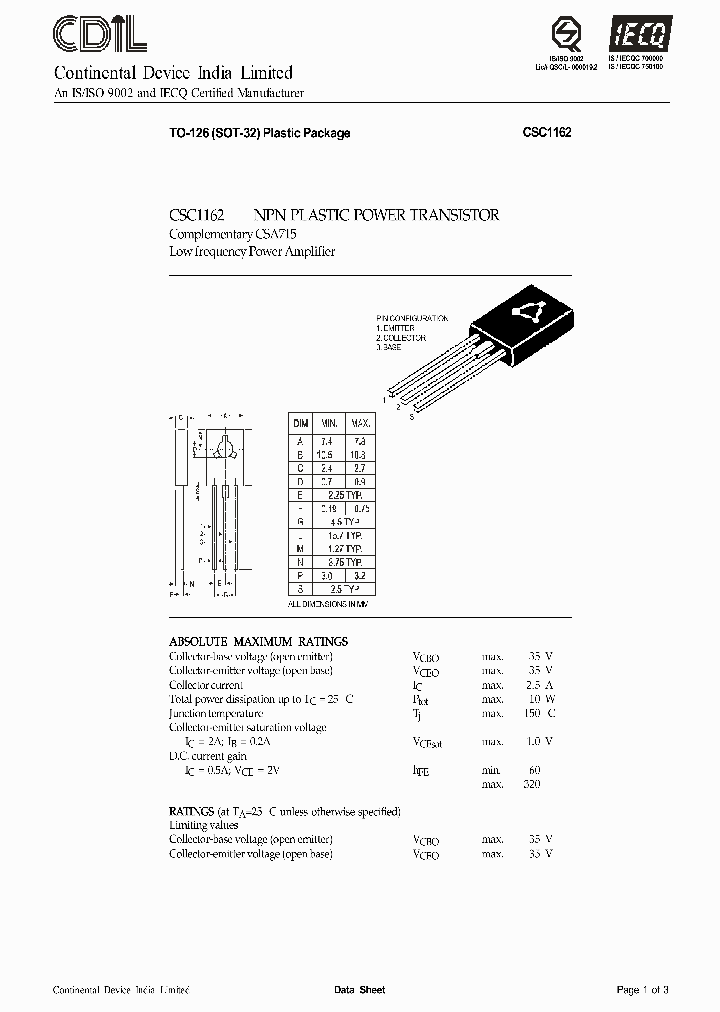 CSC1162B_6553926.PDF Datasheet