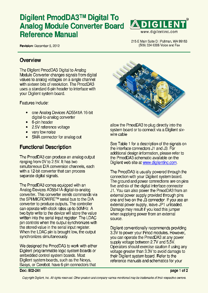 PMODDA3_6562090.PDF Datasheet