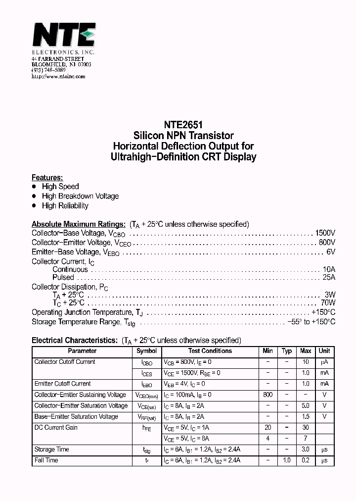NTE2651_6589878.PDF Datasheet