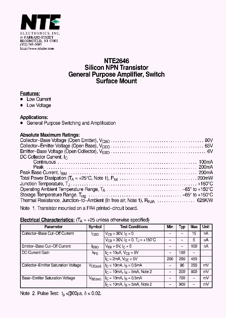 NTE2646_6589876.PDF Datasheet