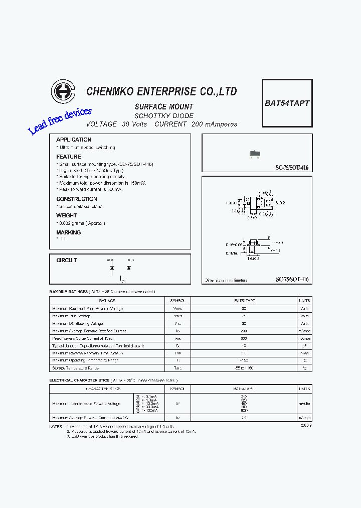 BAT54TAPT_6602839.PDF Datasheet