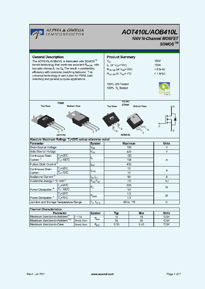 AOT410L_6608103.PDF Datasheet