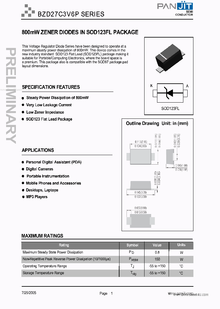 BZD27C1XP_6608482.PDF Datasheet