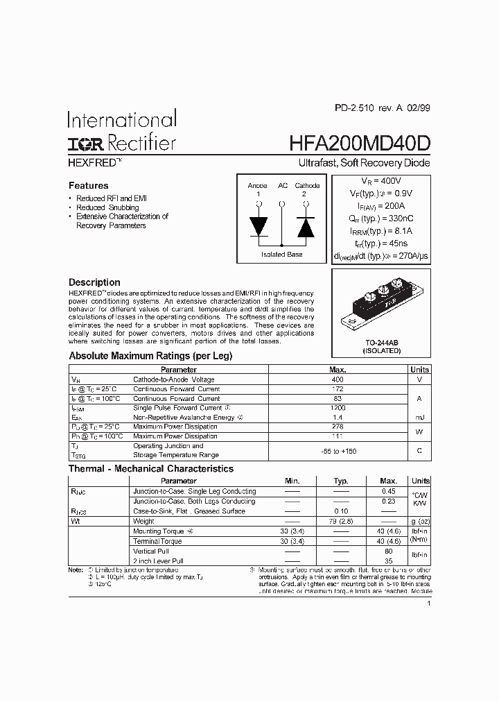 HFA200MD40D_6608512.PDF Datasheet