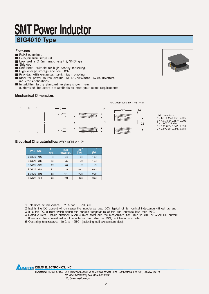 SIG4010-2R2_6616390.PDF Datasheet