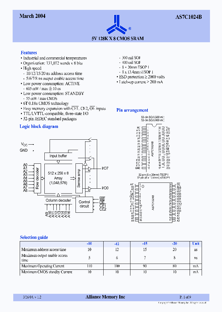 AS7C1024B-12STI_6622596.PDF Datasheet
