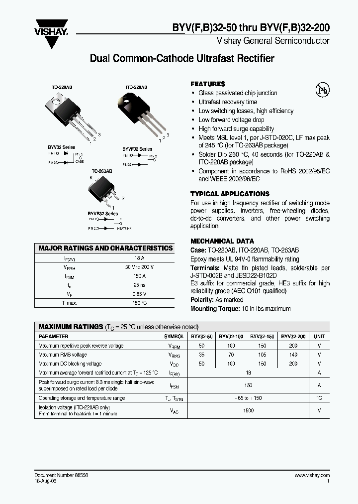 BYVB32-100-E331_6623732.PDF Datasheet