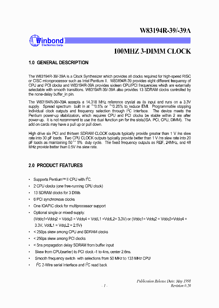 W83194R-39A_6626320.PDF Datasheet