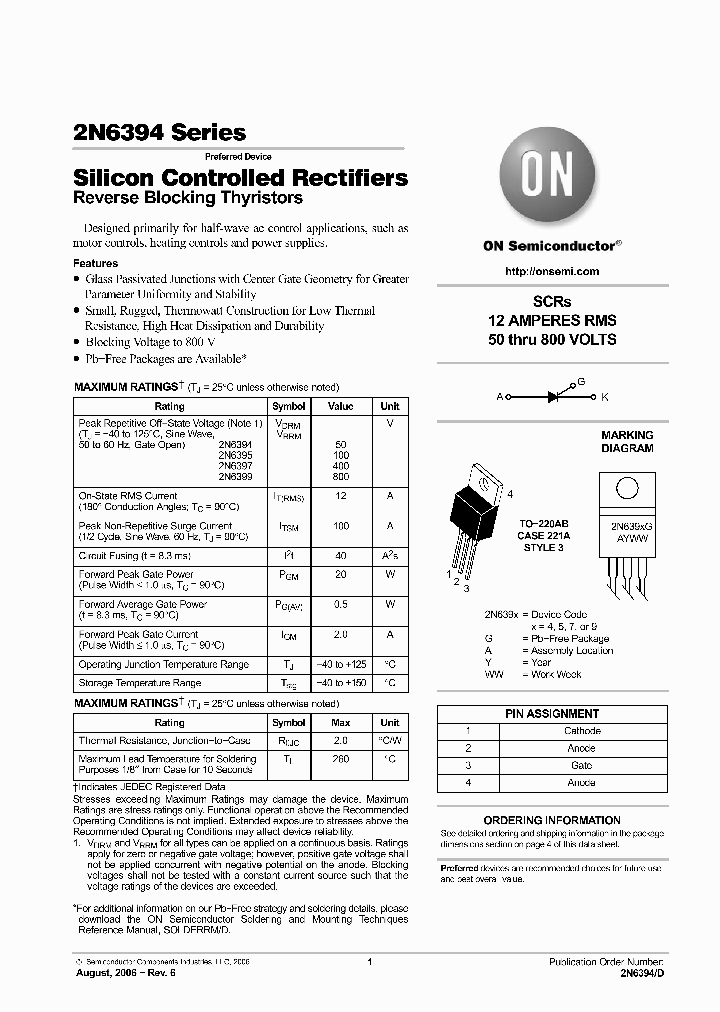ONSEMICONDUCTOR-2N6399G_6629532.PDF Datasheet