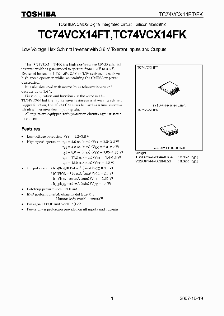 TC74VCX14FT_6634739.PDF Datasheet