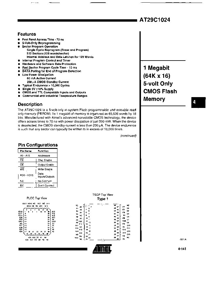 AT29C1024-90TCTR_6635821.PDF Datasheet