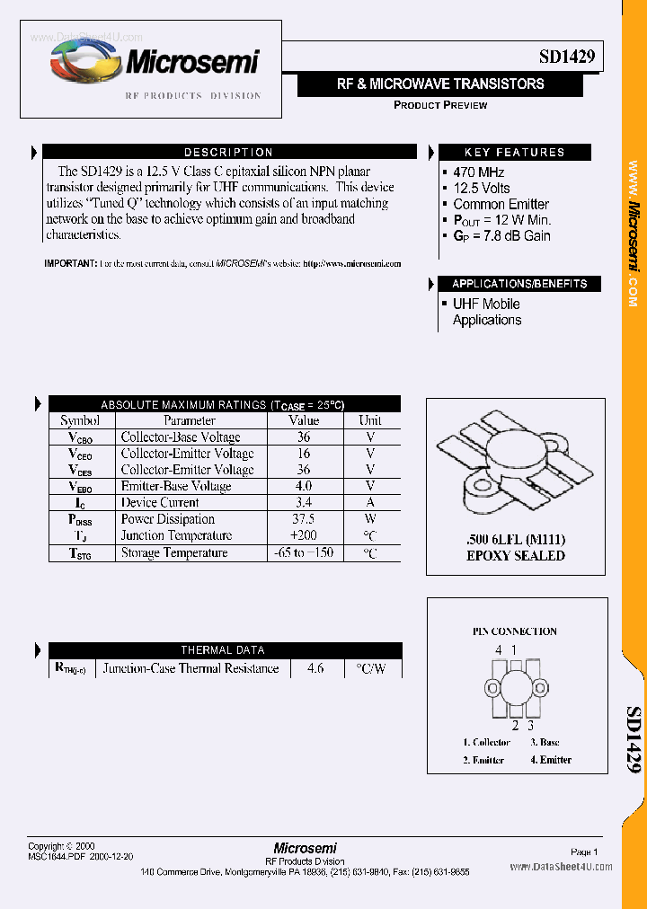 SD1429_6715660.PDF Datasheet