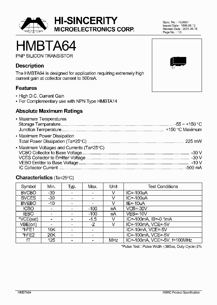 HMBTA64_6644419.PDF Datasheet