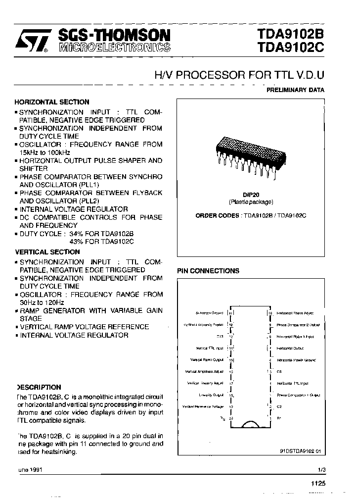 TDA9102B_6645159.PDF Datasheet