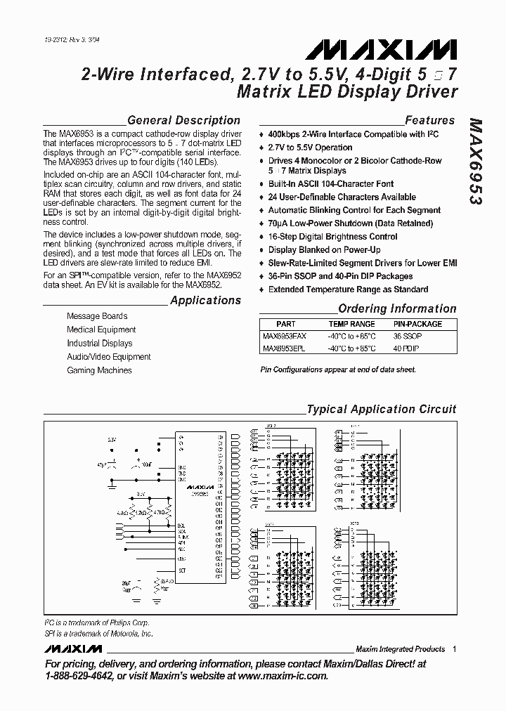 MAX6953EAXT_6646124.PDF Datasheet
