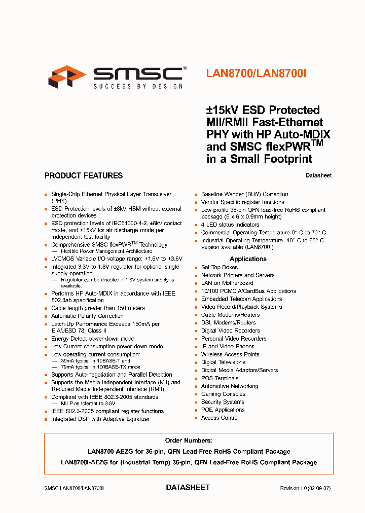 STANDARDMICROSYSTEMSCORP-LAN8700-AEZG_6671836.PDF Datasheet