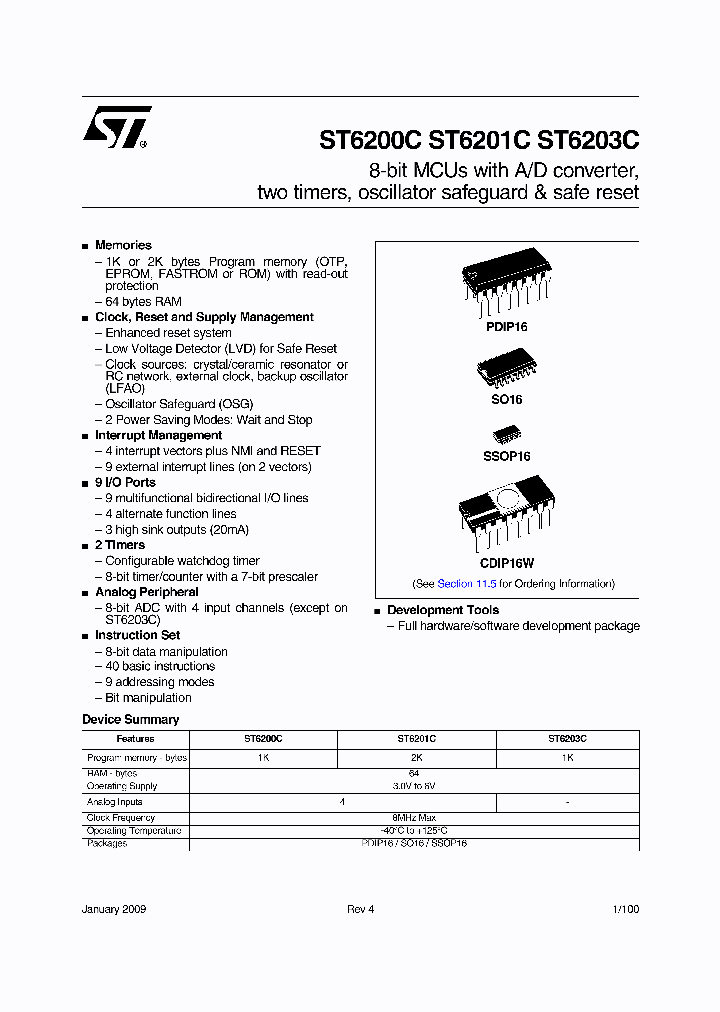 STMICROELECTRONICS-ST62T01CB6_6682787.PDF Datasheet