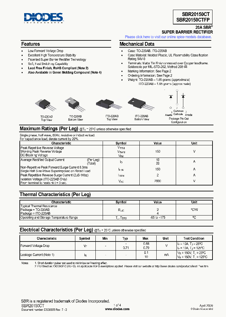 SBR20150CT_6690875.PDF Datasheet