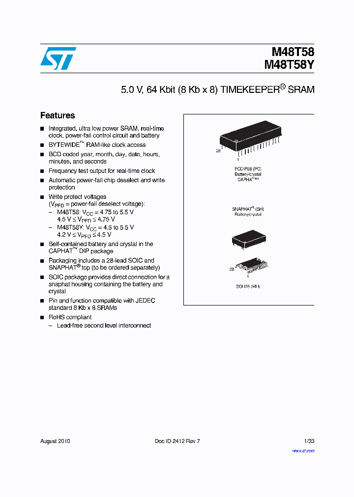M48T58Y-70PC1_6680777.PDF Datasheet