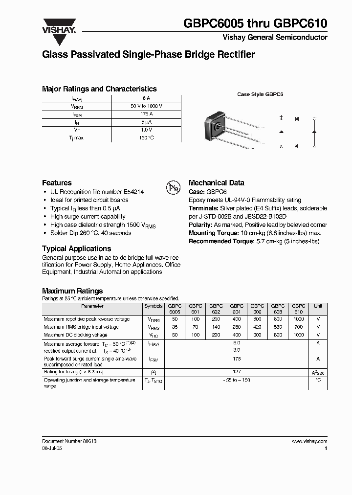 GBPC601_6690805.PDF Datasheet