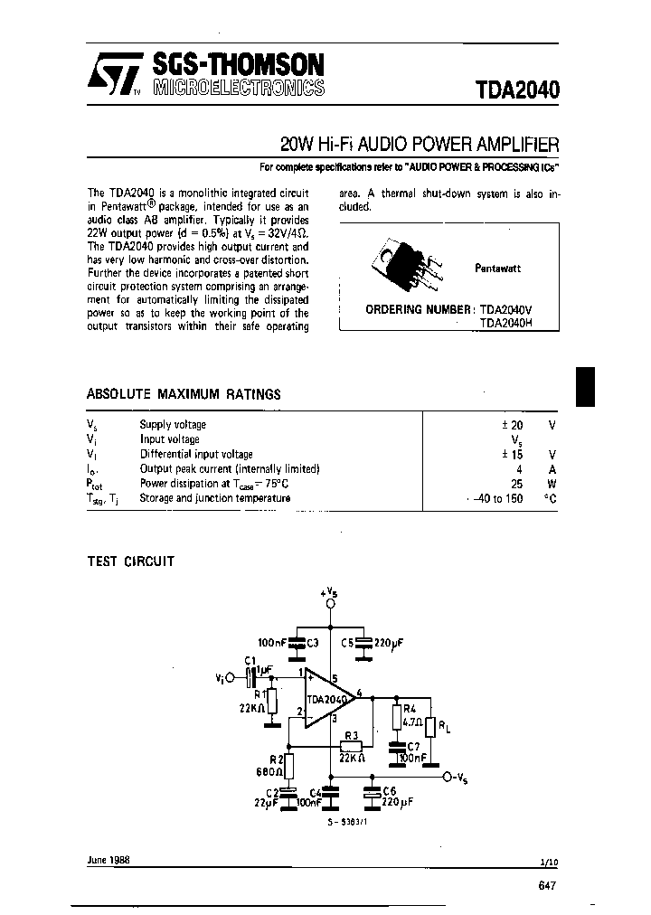 TDA2040H_6688039.PDF Datasheet