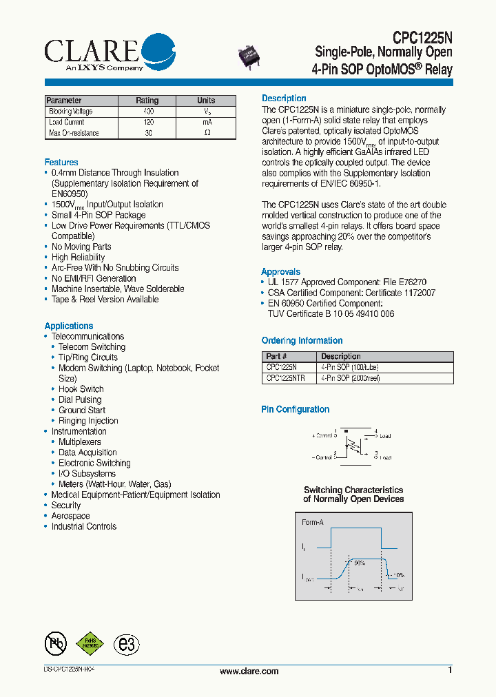 CPC1225NTR_6692938.PDF Datasheet