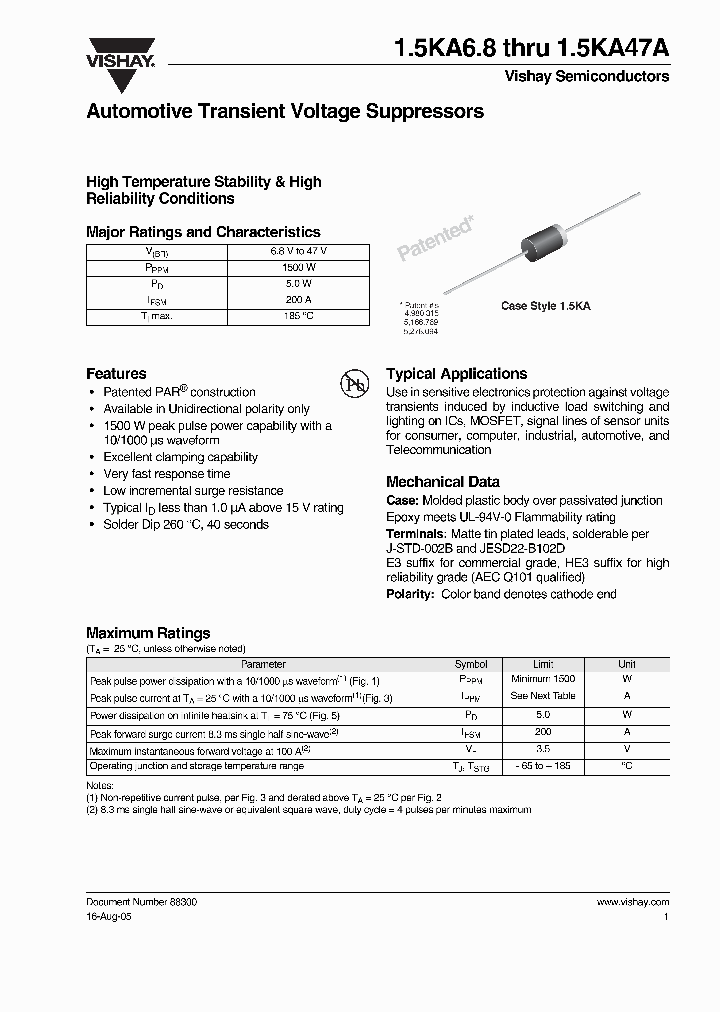 15KA39-E3100_6707021.PDF Datasheet