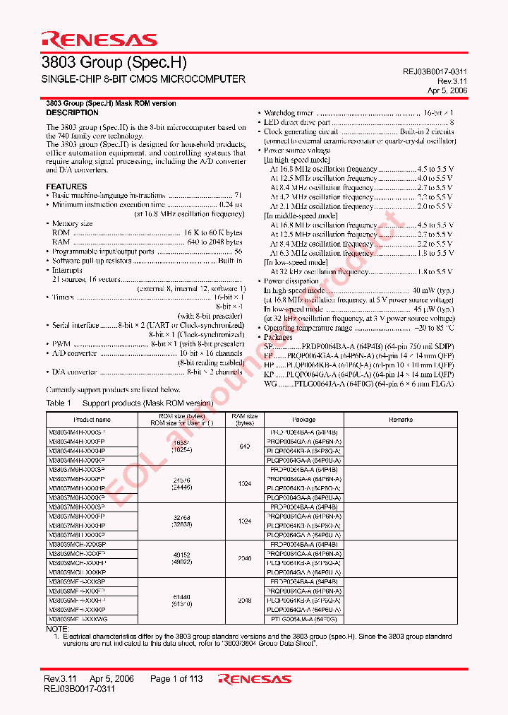 M38039FFSP_6706814.PDF Datasheet