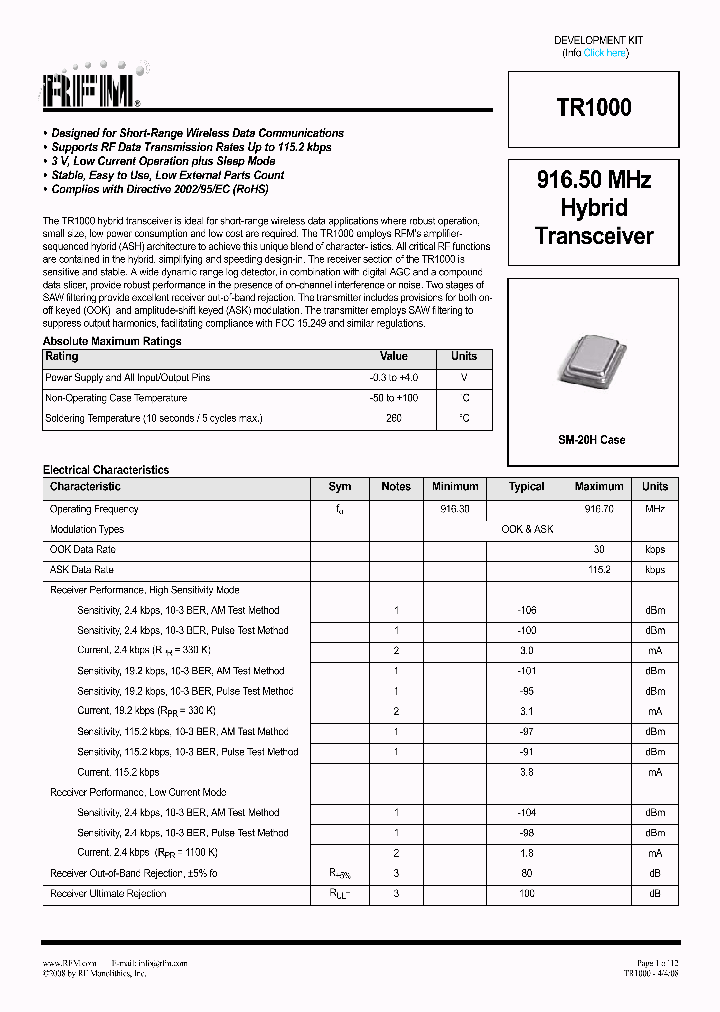 TR1000_6721261.PDF Datasheet