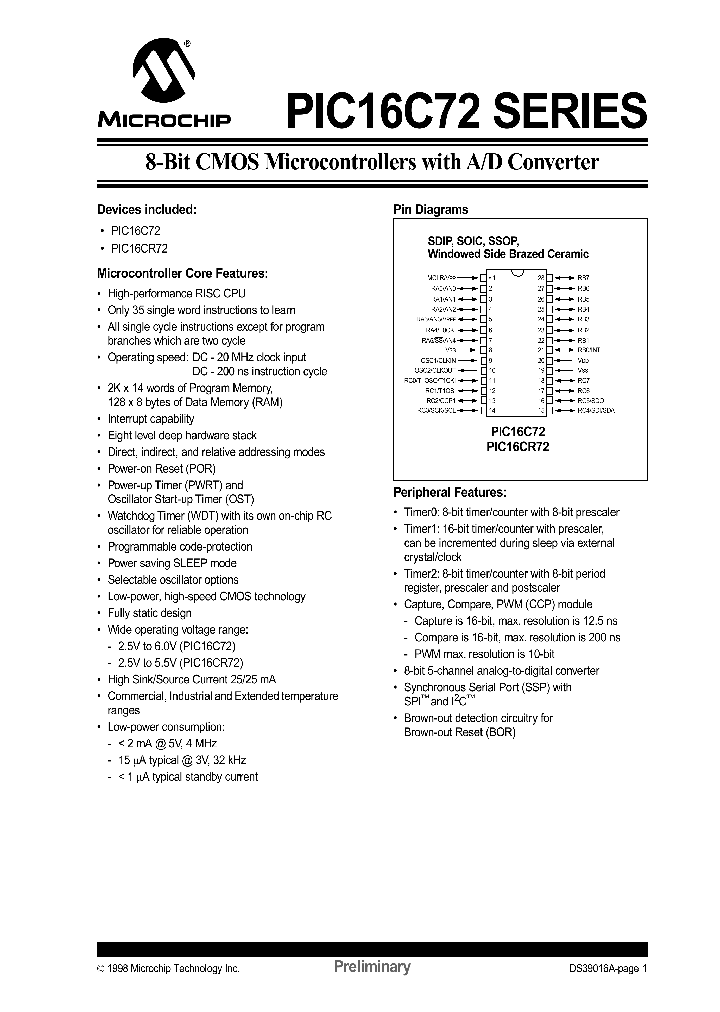 PIC16CR72-20ISP_6720322.PDF Datasheet