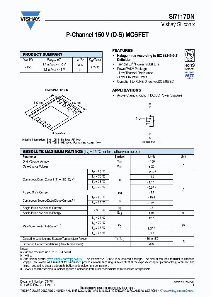 SI7117DN-T1-E3_6935325.PDF Datasheet