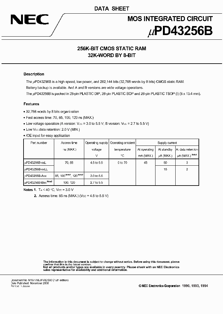 UPD43256BGW-A10-9KL-A_6723289.PDF Datasheet