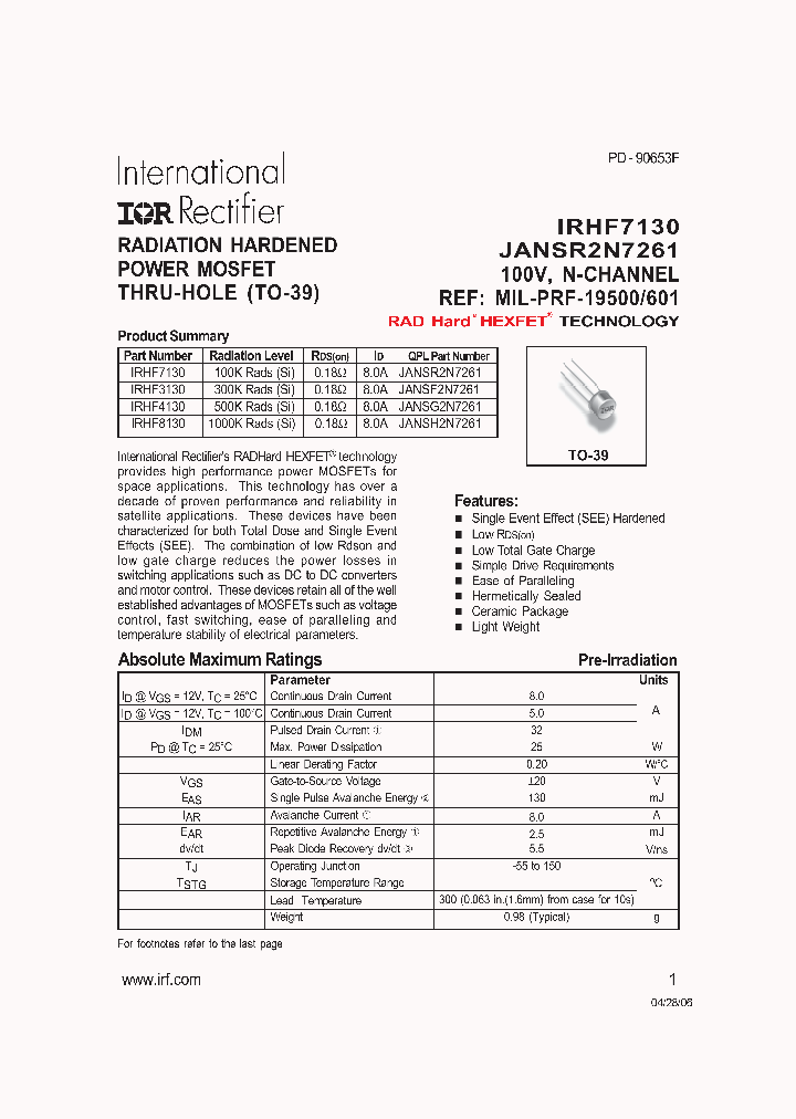IRHF3130_6728733.PDF Datasheet