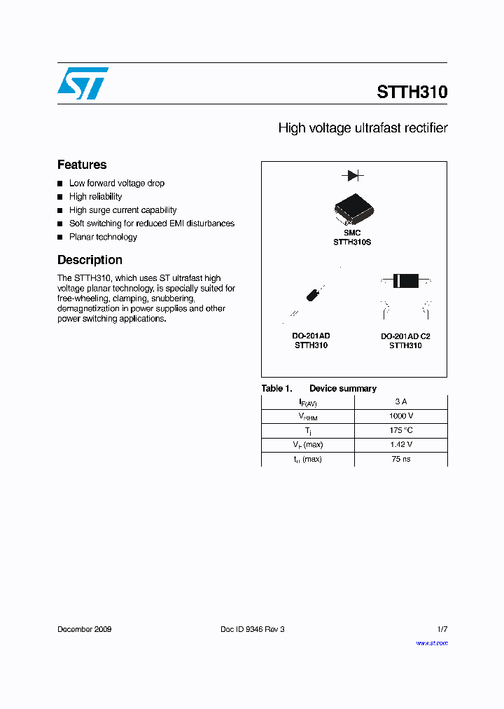 STTH310_6728491.PDF Datasheet