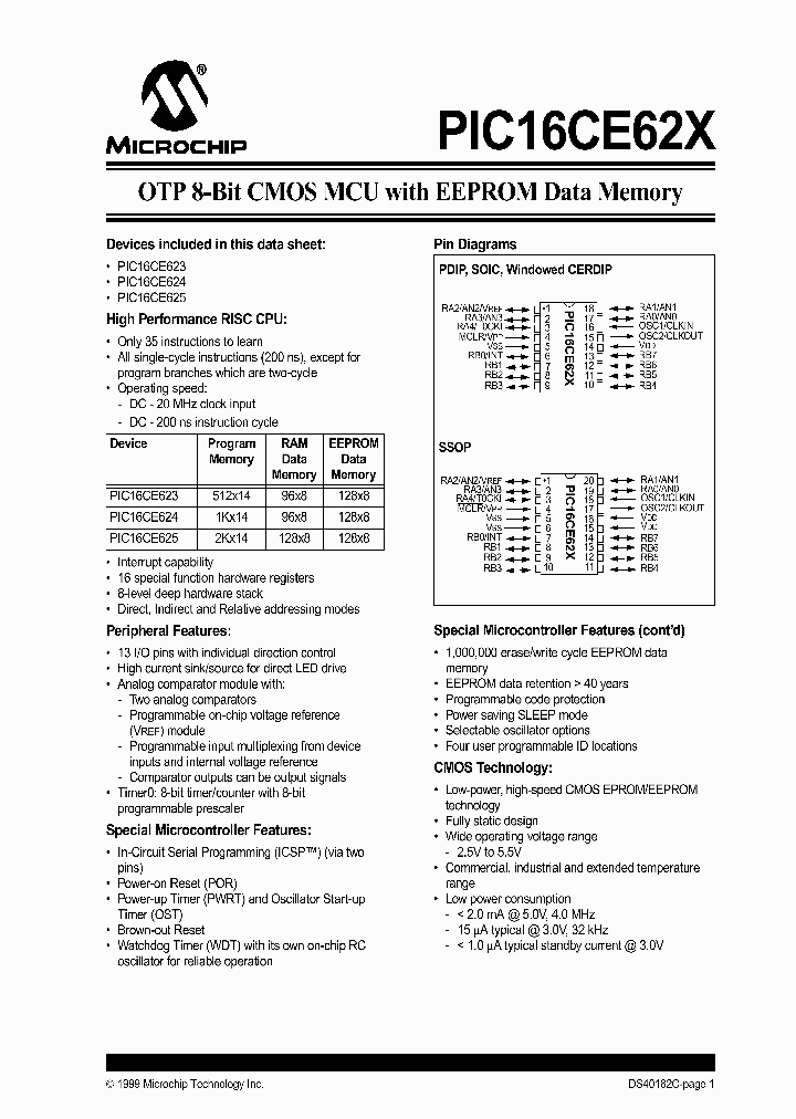 PIC16CE623-04EP_6734862.PDF Datasheet