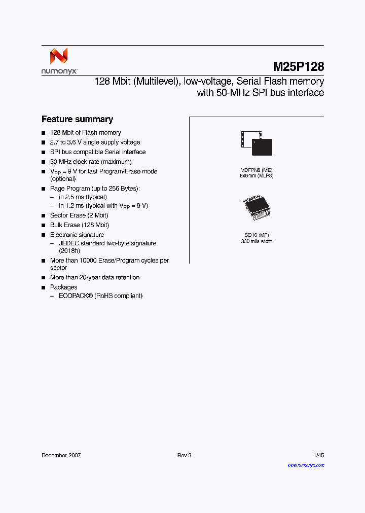 M25P128-VME6TG_6742225.PDF Datasheet