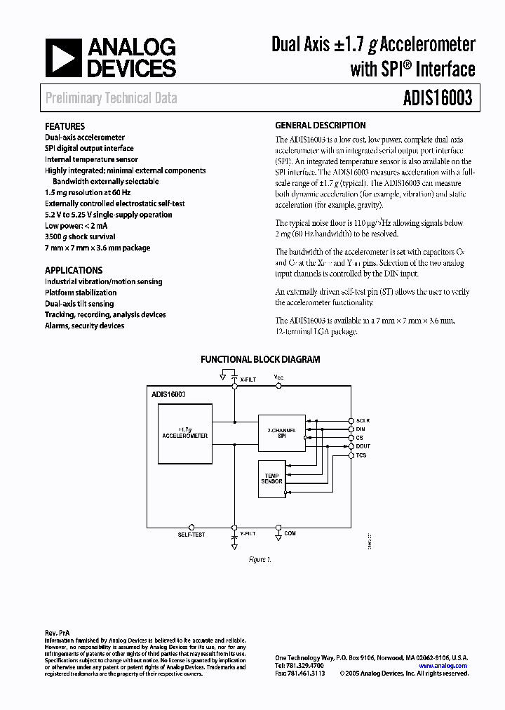 ADIS16003CCC_6745570.PDF Datasheet