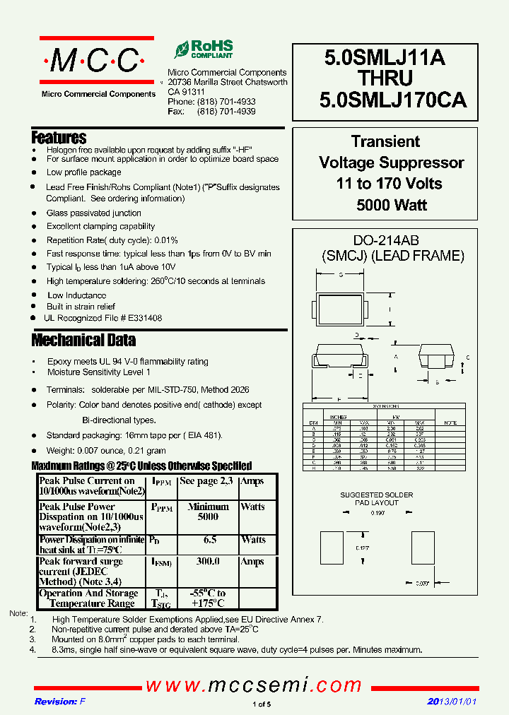 50SMLJ60A_6938359.PDF Datasheet