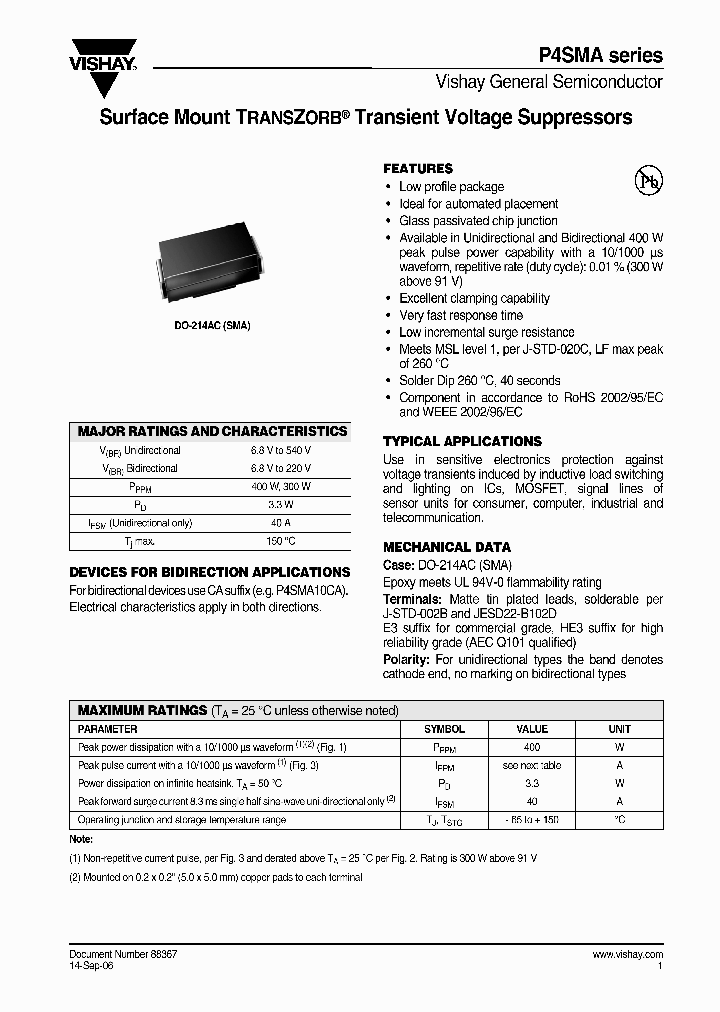 P4SMA15A-E32G_6779659.PDF Datasheet