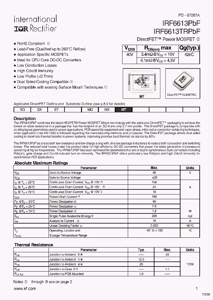 IRF6613PBF_6778065.PDF Datasheet