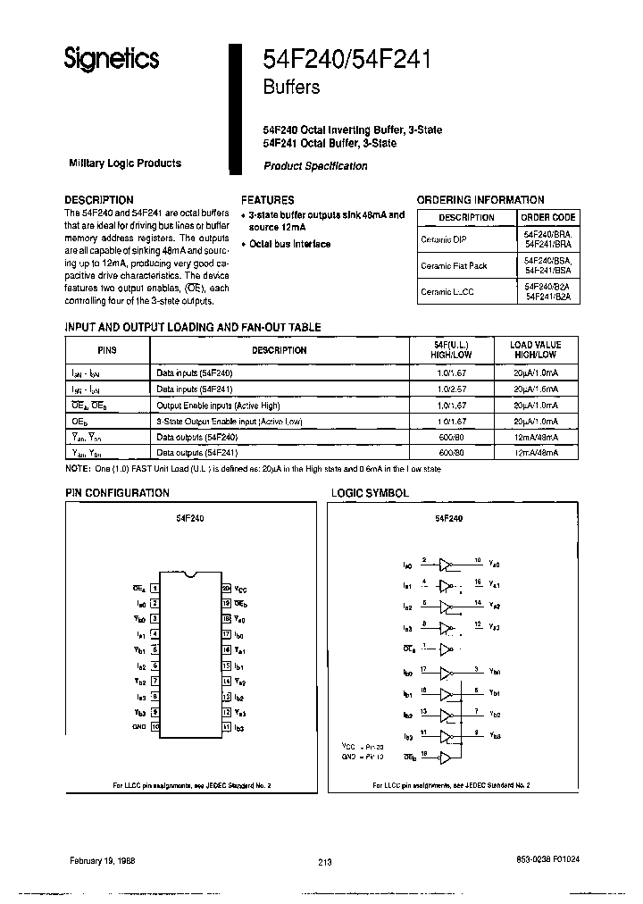 54F240BSA_6780897.PDF Datasheet