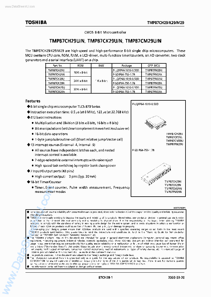 TMP87CM29N_6944841.PDF Datasheet