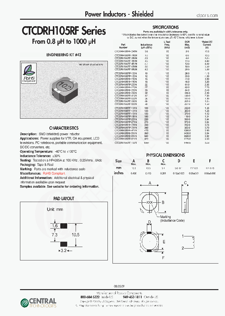 CENTRALTECHNOLOGIES-CTCDRH105RF-121N_6794191.PDF Datasheet