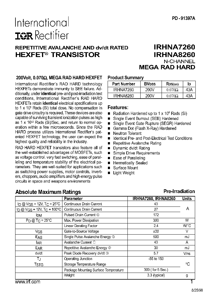 IRHA7260_6829608.PDF Datasheet