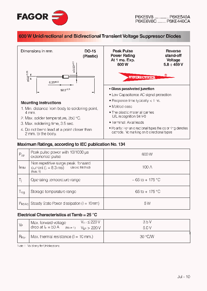 P6KE320CA_6832910.PDF Datasheet