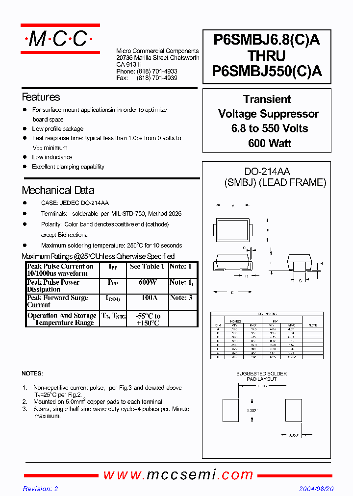 P6SMBJ68A_6830784.PDF Datasheet