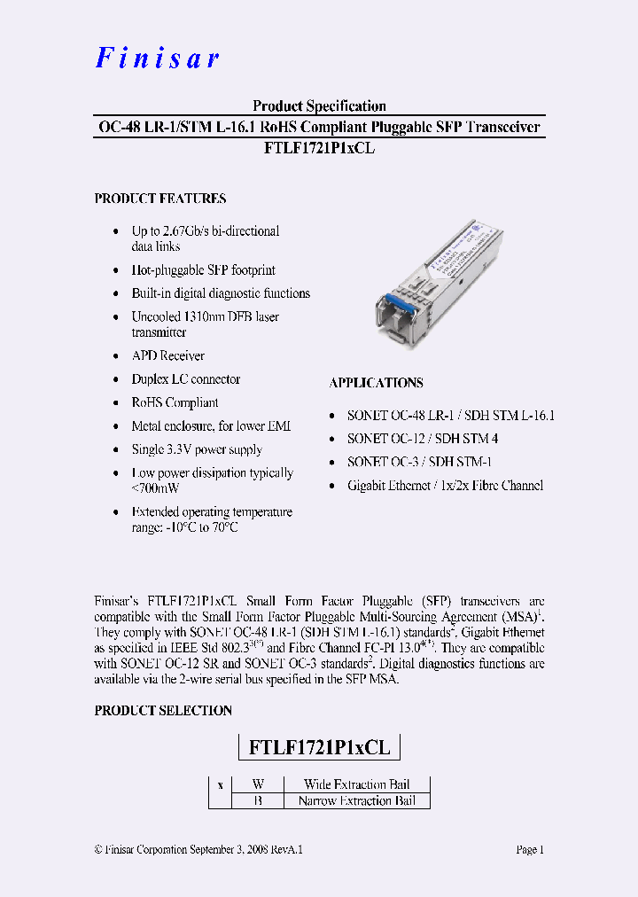 FTLF1721P1BCL_6842471.PDF Datasheet