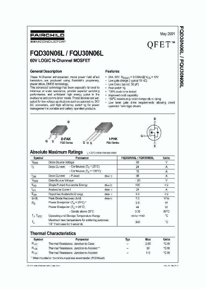 FQU30N06LTU_6840684.PDF Datasheet
