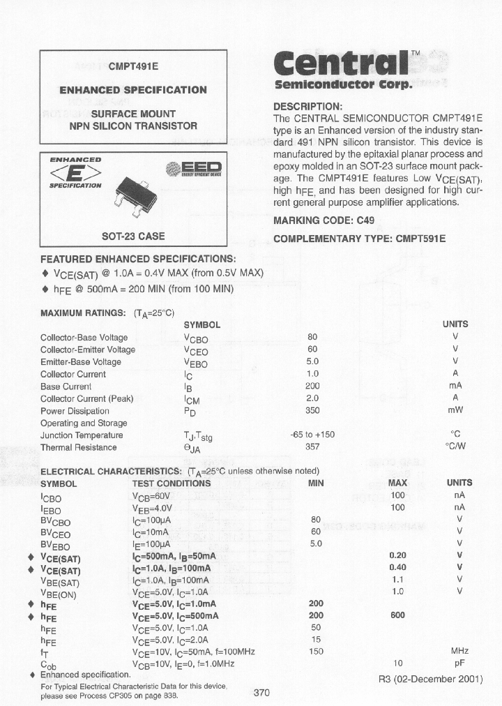 CENTRALSEMICONDUCTORCORP-CMPT491ETR_6851362.PDF Datasheet